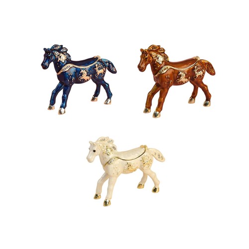 Hinged enameled jewelry box - hinged,