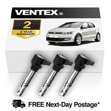 VENTEX® Ignition Coil Pack x3 for VW Polo Seat Ibiza 1.2 2009-2015