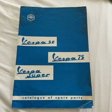Vintage rare 1970s Piaggio Vespa 50 75 125 Super parts Catalogue Catalog Mancave