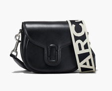 MARC JACOBS The Covered J Marc Saddle Bag, Magnetic Closure, Black, OS, Auth!