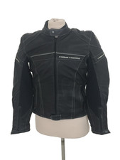 Frank Thomas Men's Motorcycle Jacket Size 12 Black Elbow Pads Logos Used F1