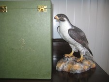 Boxed Impressive 9 3/4" High Hand Painted Royal Crown Derby Falcon Figurine