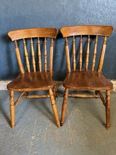 Pair pine dining chairs - of,