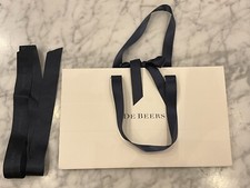 De Beers Gift Bag 26cm X 16cm X 8.5cm with  ribbon handles &extra  Ribbon 88 cm