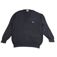 Lacoste Black V-Neck Jumper UK Men's Size XL EE859