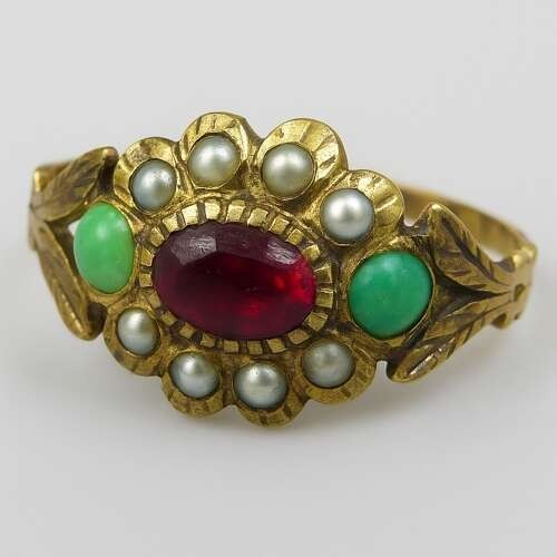 Georgian paste cluster ring - georgian,
