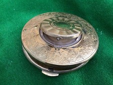 Vintage 1950's Kigu of London Brass Powder Compact &extra section.