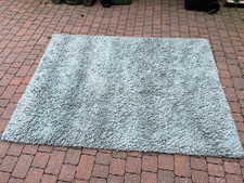 Deep pile rug - John Lewis 100% wool pile - colour: duck egg (blue)