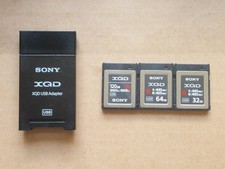 3 x 120GB 64GB 32GB Sony XQD G Series R440MB/s W400MB/s Memory Cards USB Adapter