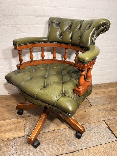 Leather chesterfield captains - chesterfield,