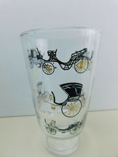 Vintage Set of 6 Mid Century Art Deco Tea Drink Glasses Hi Ball Classic cars