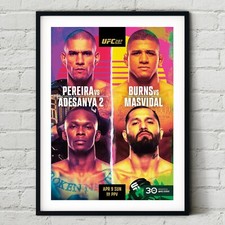 UFC 287 Alex Pereira vs. Israel Adesanya 2 Fight Poster Wall Art Print Masvidal