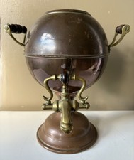 Antique Copper Samovar Tea Urn Brass Handles & Tap No Lid Country/Cottage Decor