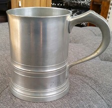 Pewter Tankard Vintage 1970s Crown & Rose London England Handcrafted Cast Pewter