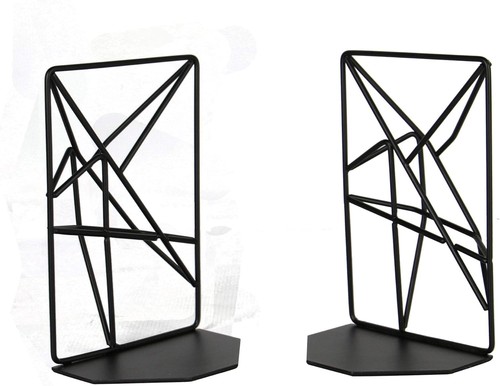 Geometric bookends black - bookends,
