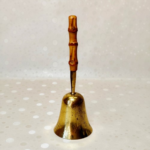 Vintage brass hand bell - brass,
