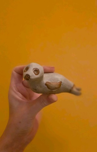 Bintage pottery seal figurine - pottery,