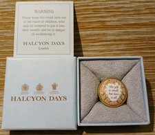 Halcyon Days "The Gift Is Small But Love Is All Miniature Enamel Pot Boxed