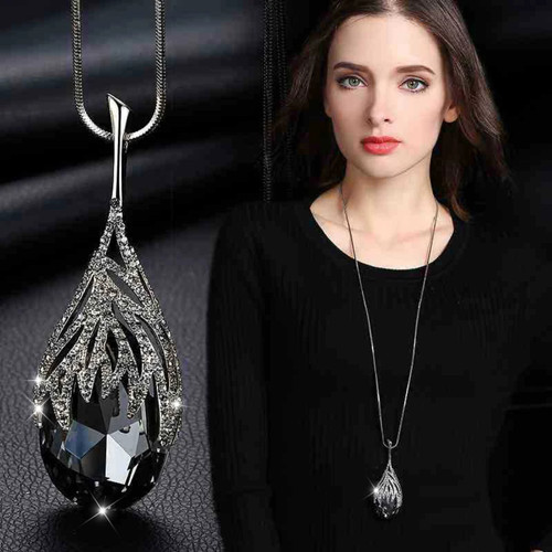 Women long statement necklace - long,