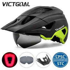 LED Bike Helmet With Sun Goggle Visor LED Rechargeable Men Bicycle Helmets UK