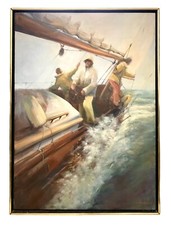 Painting Fisherman in Stormy