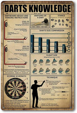 Vintage Metal Dart Board Sign