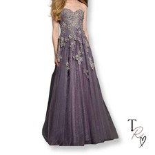 Jovani Purple Strapless