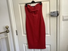Boohoo Red Dress Size 8 Strapless