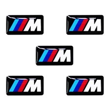 5 X M SPORT PERFORMANCE ALLOY WHEEL BADGE STICKER EMBLEM DECAL BMW 17MM X 9MM