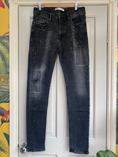 Men’s Zara Jeans Distressed Look, Black, Size 32