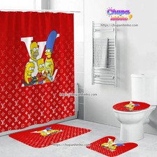 simpsons movie family Shower Curtain Set Bathroom Set For Decor Best