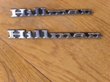 2 x  hillman car badges automobilia classic car