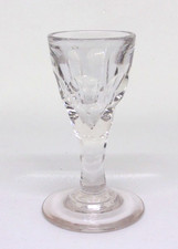 ANTIQUE  GEORGIAN / EARLY VICTORIAN - Gin / Dram / Toasting - HEAVY CUT GLASS  .