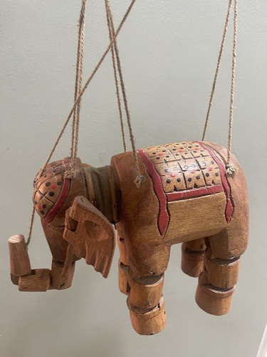 Vintage wooden elephant - vintage,