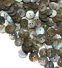 50x Mother of Pearl Shell 2 Hole Flat Round Flat 11mm Buttons for Craft & Sewing