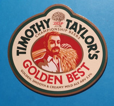 TIMOTHY TAYLOR brewery GOLDEN BEST real ale beer pump clip badge UNUSED Yorks