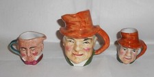 3 Vintage Artone Pottery Toby