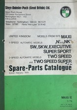 PUCH MAXI 1 SPEED / 2 SPEED MOPED - ORIGINAL SPARE PARTS CATALOGUE 1979