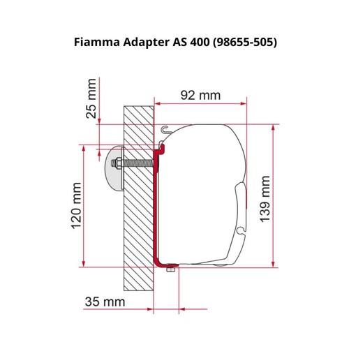 Fiamma awning adaptor - as, 400