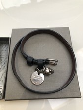 Alexander McQueen Skull Leather Double-Wrap Bracelet Black/Silver Unisex Medium 