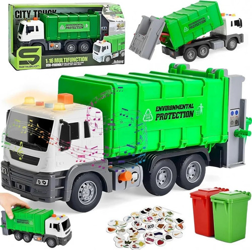 Garbage truck toy with lights - garbage,