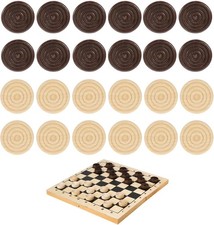 24Pcs Wooden Draughts Checker