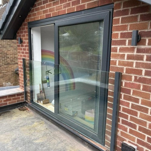 Glass juliet balcony - glass, &