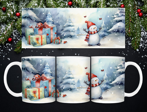 Snowman christmas mug 11oz - snowman,