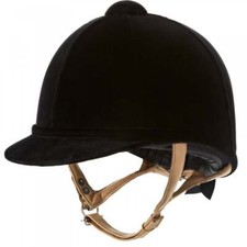 Charles Owen Fian Riding Hat - Black With Flesh Harness | Equestrian Safety Wear