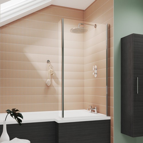 Nuie shaped hinged shower - l-shaped,