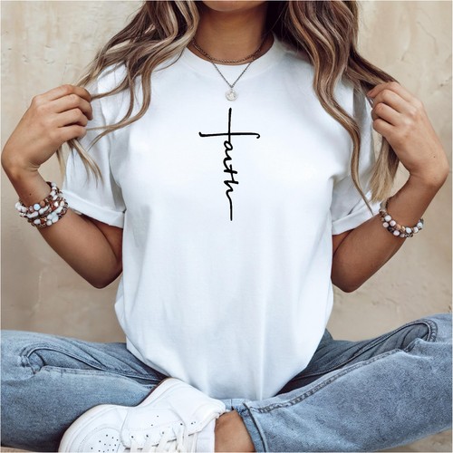 Faith shirt christian - t, cross