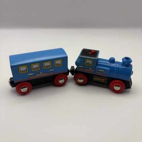 Wooden train track - brio, blue