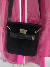 UGG Women's black Crossbody Messenger Bag Suede Sheepskin Wool Lining