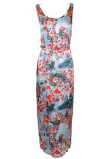 ERDEM BLUE SILK MAXI DRESS UK